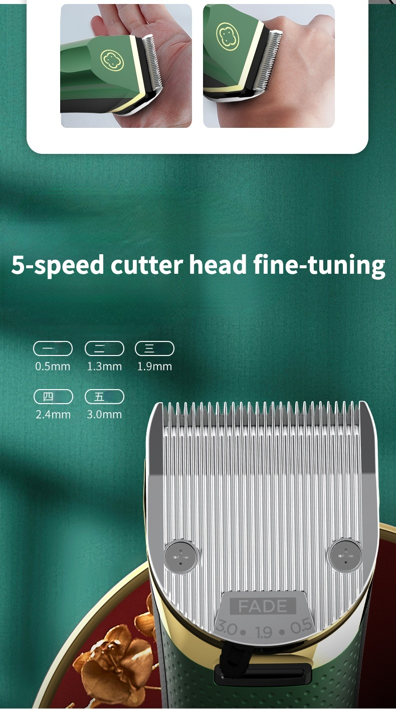 Madeshow 982F Men Hair Clipper LED Display Low Noise Cordless Ceramic Blade Professional Hair Cutting Machine Hair Trimmer