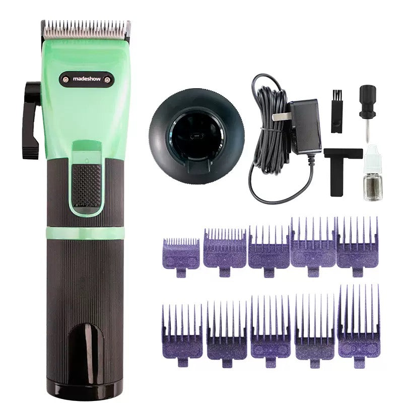 Madeshow M5F+ M6 M7  Green Hair Clipper Hair Trimmer Shaver Set for Men Professional Barber Hair Cutting Machine 7000rpm 2 Gears Finishing Haircut