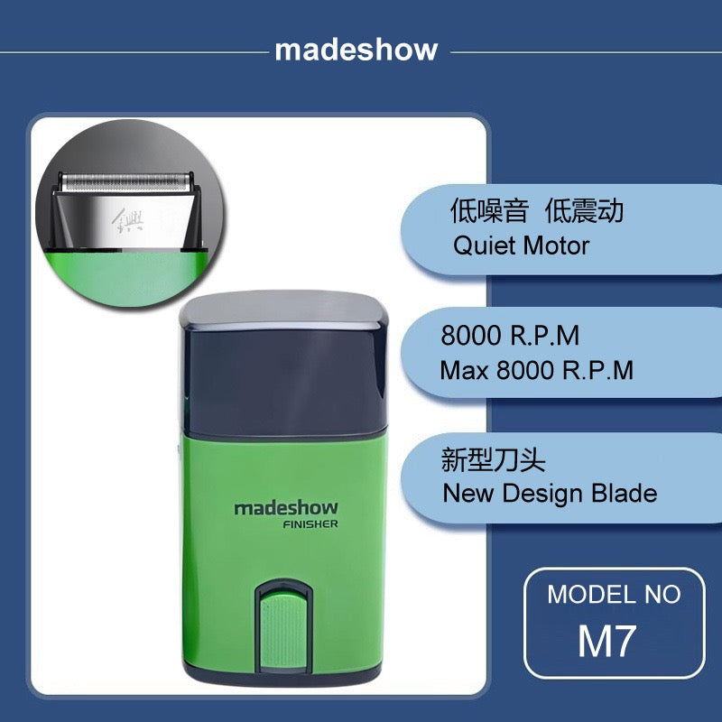 Madeshow M5F+ M6 M7  Green Hair Clipper Hair Trimmer Shaver Set for Men Professional Barber Hair Cutting Machine 7000rpm 2 Gears Finishing Haircut