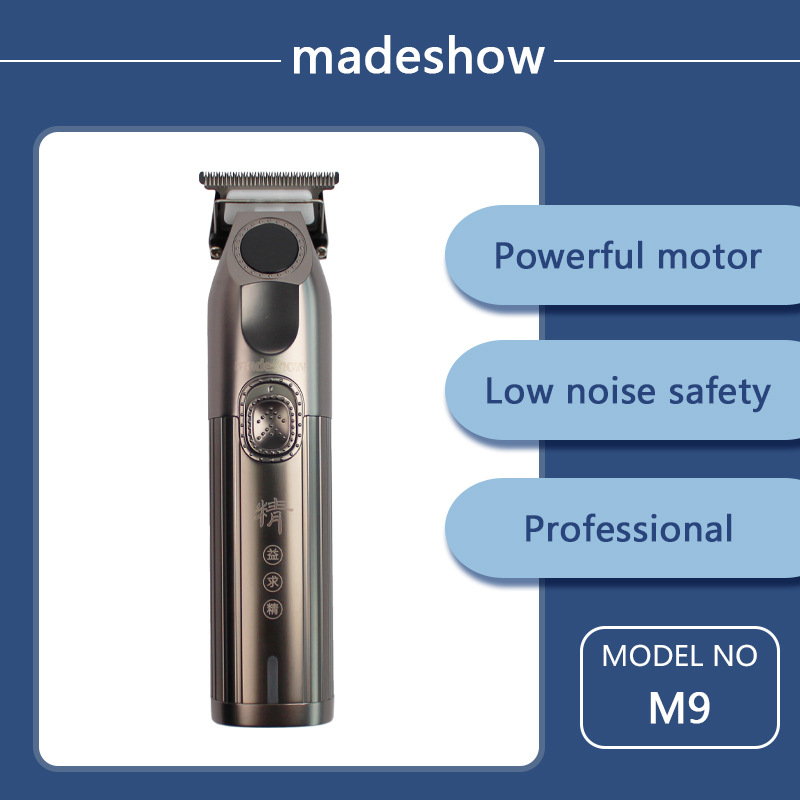MADESHOW M9 Professional Hair Clippers, Beard Trimmer, Cordless Trimmer for Men, All Metal Hair Clipper with Charging Base