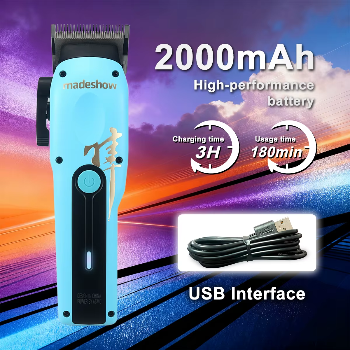 MADESHOW M15 Men's Hair Clipper DLC Blade 6800RPM 6.5W Low Noise for Salon Use Professional Hair Clipper Hair Cutting Machine