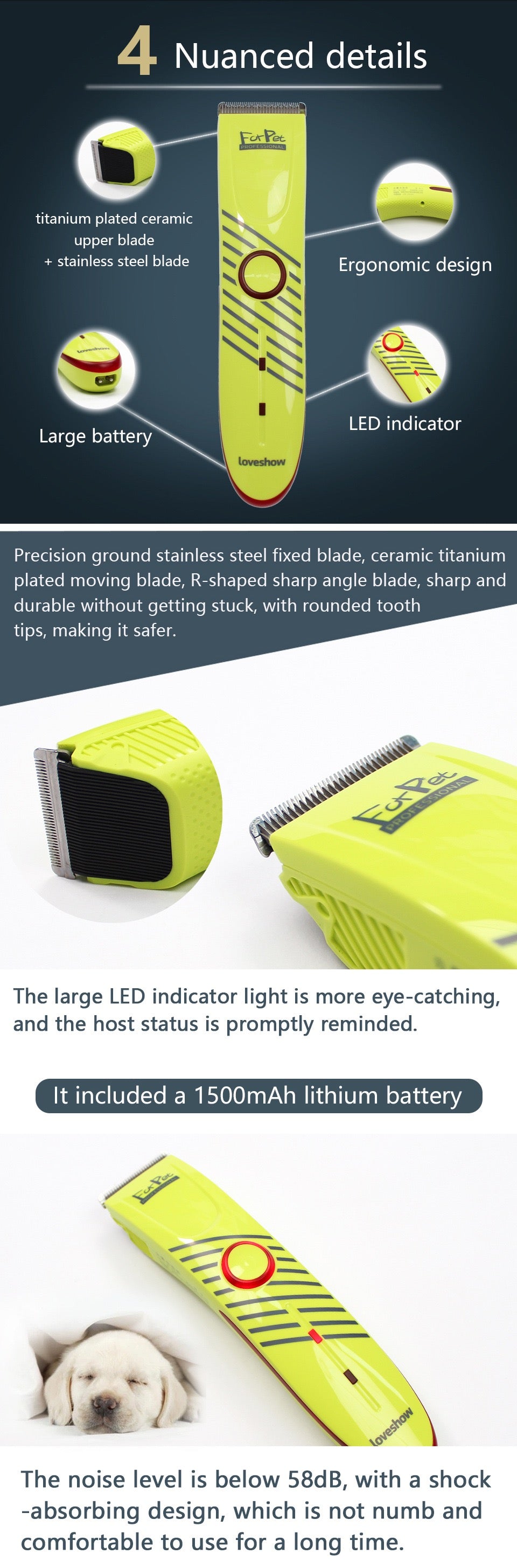 Loveshow L1 Professional Pet Hairs Trimmer