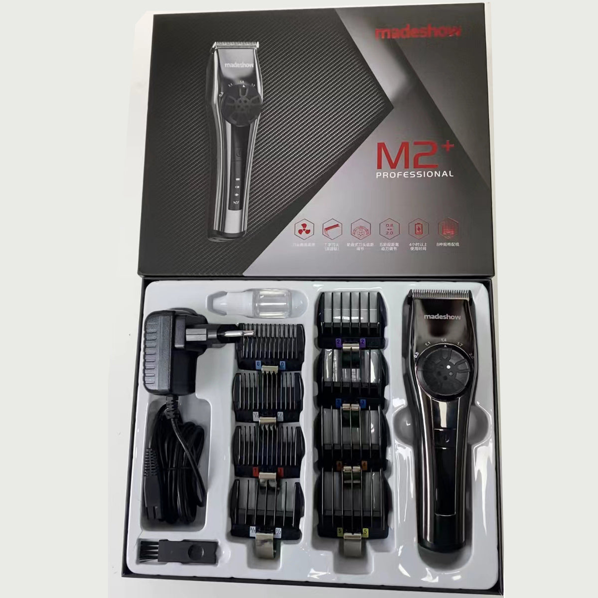 Madeshow M2+ Professional Oil Head Hair Clipper Hair Cutter Titanium Plated Ceramic Blade 6500rpm Hair Salon Trimmer